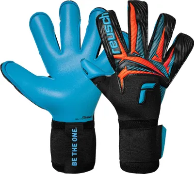 Produktbild von Reusch Torwarthandschuhe Attrakt Aqua Evolution mit atmungsaktiven Mesh-Einsätzen 7126 blck/shock orng/aqua blu 10