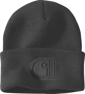 Produktbild von Carhartt Herren Mütze Knit Cuffed C Patch Beanie | 107190, Farbe:black, Größe:OS