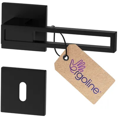 Produktbild von ERGO line Modern Design, Schwarz Türbeschlag TOMMY für Zimmertüren, Die ultra-feine Silhouette, Türbeschlag; Türgriff; Türklinke