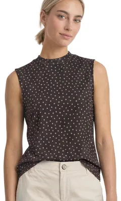Productafbeelding van Street One top met turtleneck van mesh, met print, kleur: Black Coffee, maat: 42