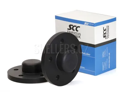 Produktbild von Radnabenverbreiterung SCC 10 mm, 5/112 - 66,6 mm, mit Abdeckkappe, 12054W, eloxiert, schwarz
