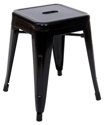 Produktbild von Hocker HWC-A73, Metallhocker im Industriedesign, stapelbar - schwarz
