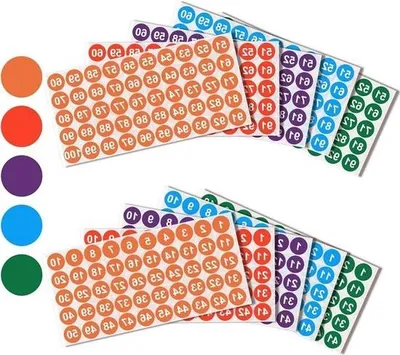 Produktbild von Zahlenaufkleber 25 cm nummeriert von 1 bis 50 und 51 bis 100 - Vinyl-Zahlenaufkleber - Inventaraufkleber für das Schulbüro - Selbstklebende Etiketten.