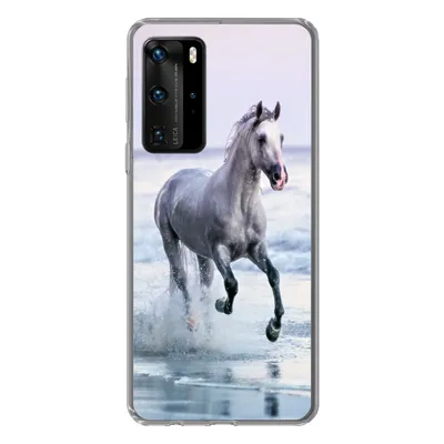 Produktbild von MuchoWow® Handyhülle Schutzhülle Hülle für Huawei P40 Pro Pferd - Meer - Pastell Silikon Softcase Handy Hülle - Schutz