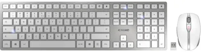 Immagine prodotto di CHERRY DW 9100 SLIM - Set tastiera e mouse - senza fili - 2,4 GHz, Bluetooth 4.0 - USA con simbolo Euro - bianco, argento
