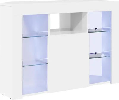 Obrázok produktu pre Rohový LED TV kabinet Nástenný Vysoko lesklá biela 100x40x68cm