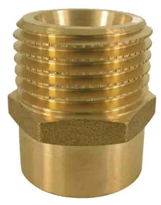 Immagine prodotto di Raccordo Ottone Ridotto 1 1/2" x 2": Nipplo Doppio Filettato per Idraulica e Riscaldamento