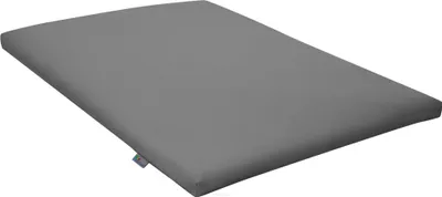 A gray dog mat on a white background.