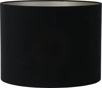 Produktbild von Light & Living - Lampenschirm Zylinder Velours - Schwarz - Ø50x38cm - Stoffschirm für E27