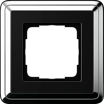 Produktbild von Abdeckrahmen 1f ClassiX Chrom-Schwarz 211642