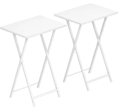 Immagine prodotto di Tavolini pieghevoli, set da 2, colore bianco, dimensioni 48x36x66,5 cm