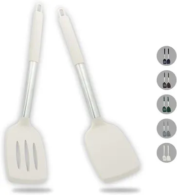 Immagine prodotto di Set di spatole in silicone - resistenti al calore - verde oliva - senza BPA