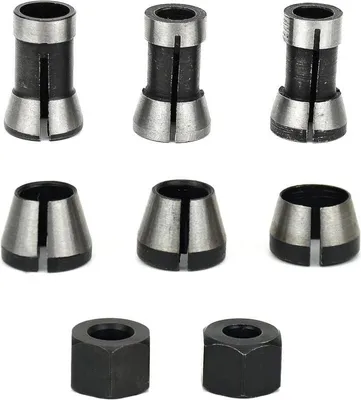 Obrázek produktu pro Frézovací sklíčidlo šC 6dílná sada, přírubové sklíčidlo (6 mm, 6,35 mm, 8 mm), horní frézovací sklíčidlo, adaptér sklíčidla
