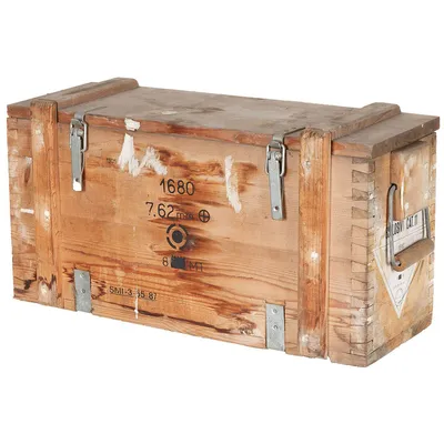 Produktbild von e Italienische Armee Holzkiste Typ 3 67x24,5x33 cm mit Tragegriffen und Metallverschlüssen