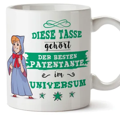 Keramikbecher 'Patentante' 350 ml, spülmaschinenfest