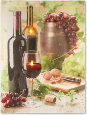 Obrázek produktu pro Nástěnná malba víno, 2 LED, 30 x 40 cm