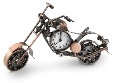 Produktbild von Vintage Motorrad Modell mit Uhr als Dekoration