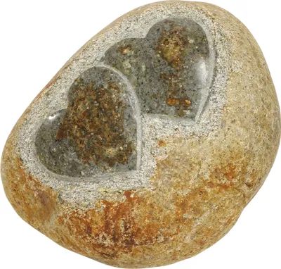 Produktbild von Dehner Deko-Stein Doppelherz, ca. 18 x 15 x 10 cm, Stein, hellbraun