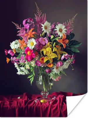 Produktbild von MuchoWow® Poster Stilleben - Blumenstrauß - Blumen 60x80 cm - Schlafzimmer Dekoration