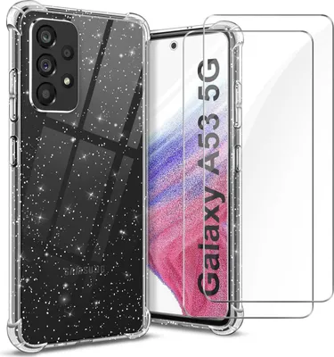 Produktbild von Hülle für Samsung Galaxy A53 5G Silikon Glitzer + 2x Panzerglas