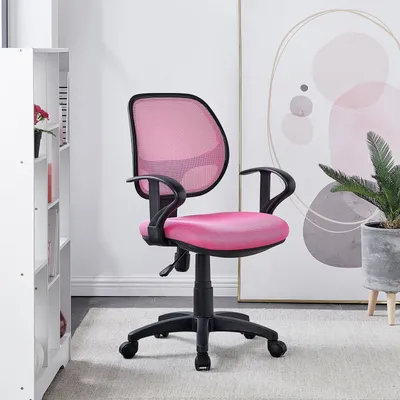Produktbild von Schreibtischstuhl Kinder COOL, Pink - drehbarer Bürostuhl für Kinderzimmer höhenverstellbar mit Armlehnen und Wippmechanik inkl. atmungsaktivem Netzbezug [max. Belastbarkeit 100 kg]