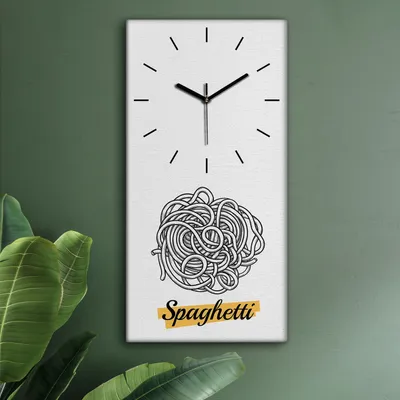 Produktbild von Wohnzimmer Leinwand Uhr Geräuschlos Küche 30x60 Italienische, Nudel, Pasta, Motive, schwarze Zeiger