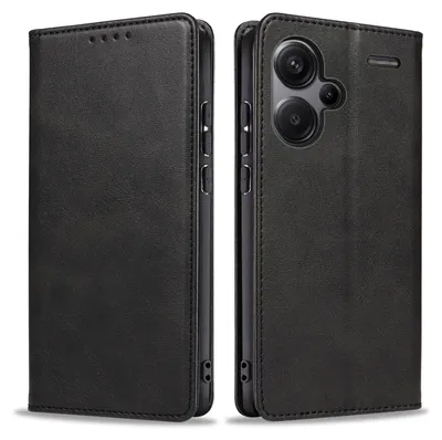 Produktbild von Handyhülle für Xiaomi Redmi Note 13 Pro+ 5G Kunstleder Flip Cover Hülle Klapphülle Case Kartenfach Farbe: Schwarz