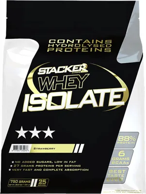 Produktbild von Stacker2 Whey Isolate (750g) Strawberry - Eiweiße - Molkenprotein-Isolat