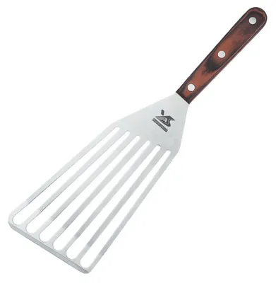 Produktbild von Pfannenwender Edelstahl geschlitzt mit Pakkawood-Griff 10,2 x 20,3 cm