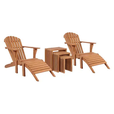 Produktbild von Liegesessel Adirondack Montreal und Beistelltisch 3-er Set Teak-KOMPLETTSET