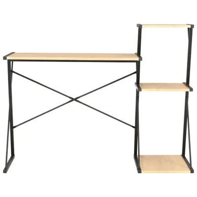 Immagine prodotto di Scrivania con Ripiano Nera e Rovere 116x50x93 cm