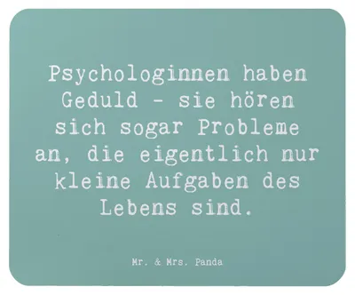 Produktbild von Mr. & Mrs. Panda pc mousepad Spruch Geduldige Psychologin - Meeresbrise - Geschenk, Geschenke für Berufstätige, emotionale Heilung, Beruf, Psychologie, Mouse Pad, Mauspad