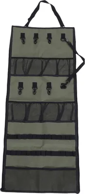 Produktbild von Camping-Hängeorganizer aus 600D Oxford-Stoff, Zeltüberdachungsorganizer, Aufbewahrungstasche mit Netztaschen und Haken für Outdoor-Picknicks, grün