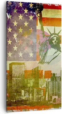 Produktbild von Bild auf Leinwand - Leinwandbild - Symbol USA Freiheit - 55x100cm - Wand Bild - Wanddeko - Leinwanddruck - Bilder - Kunstdruck - Wanddekoration - Leinwand bilder - Wandkunst - PA55x100-2543
