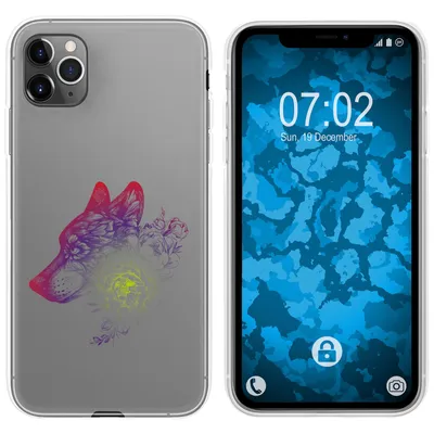 Produktbild von PhoneNatic Case kompatibel mit Apple iPhone 11 Pro Silikon-Hülle Floral Wolf M3-5