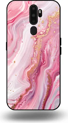 Produktbild von Smartphonica Handytasche passend für OPPO A9 2020 mit Marmordruck - TPU Rückseitenschutzhülle Marmordesign - Pink