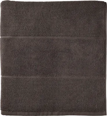 Produktbild von Schiesser Saunatuch Turin | Frottier | angesagte Reiskornoptik | 100% Baumwolle | flauschig, saugstark, farbecht  | Kordelaufhänger | 75x200cm | Dunkelgrau