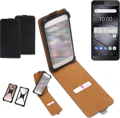 Produktbild von K-S-Trade Handyhülle Schutzhülle kompatibel mit Gigaset GS100 Case Cover Flip Style Bumper schwarz 1x