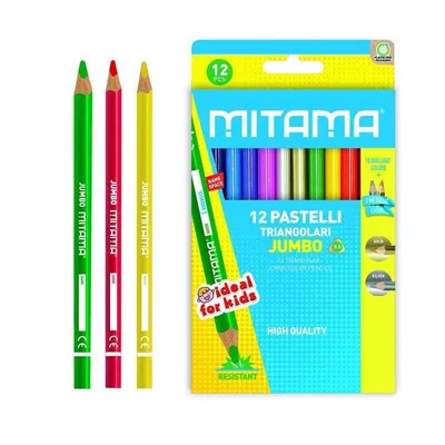 Obrázok produktu pre Farebné ceruzky JUMBO 12ks, trojuholníkové, MITAMA 61994