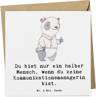 Produktbild von Mr. & Mrs. Panda Klappkarte Kommunikationsmanagerin Herz - Weiß - Geschenk, faltkarte, doppelkarte, Glückwunschkarte, Grußkarte, Studium, Lustig, anlasskarte, Witzig