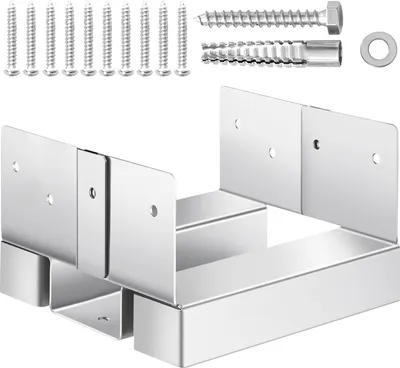 Produktbild von VEVOR Pfostenträger, 10 Stk., Innenmaß 139,5x141,5 mm für 139,7x139,7/139,7x152,4 mm, Betonpfostenanker aus Kohlenstoffstahl mit 25,4 mm Abstandshöhe, für Betonpergolen & Terrassen