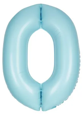 Produktbild von XL Folienballon hellblau matt Zahl 0