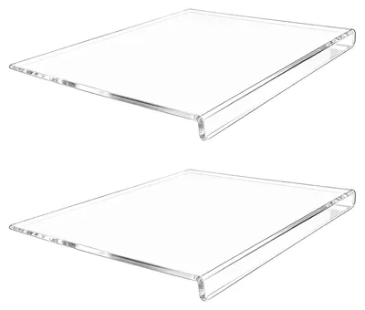 Imagen del producto de Elzusha - 2 tablas de corte de acrílico con borde de tope - Transparente y antideslizante