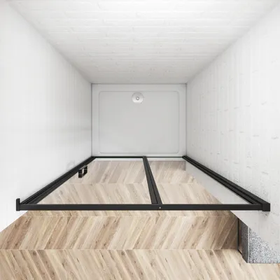 Produktbild von Schwarz BxH:90X185cm Duschkabine Duschwand Nischentür aus 6mm Nano Sicherheitsglas