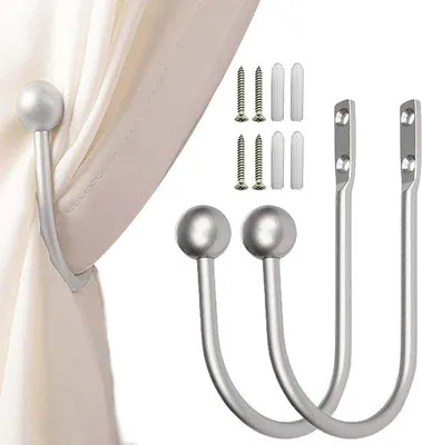 Productafbeelding van Ibenzoa® U-vormige gordijnroede voor wandmontage – aluminiumlegering, zilver, 16 cm lengte, 9 cm binnenbreedte, set van 2
