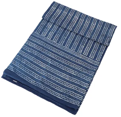 Produktbild von Blockdruck Tagesdecke, Bett & Sofaüberwurf, Handgearbeiteter Wandbehang, Wandtuch - Design 5, Blau, Baumwolle, Größe: Single 150*200 cm