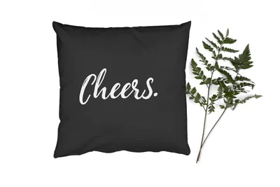 Produktbild von MuchoWow® Zierkissen Sofakissen Wohnzimmer Dekokissen 50x50 cm Zitate - Sprichwörter - Trinken - Komfort - Sofakissen