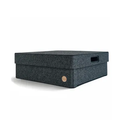 Produktbild von Aufbewahrungsbox CLASSIC Filz 40 x 40 x 14 cm mit Deckel in anthrazit meliert