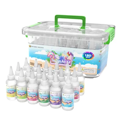 Produktbild von Desire Deluxe Tie Dye Set 18 Farben - Permanente Textilfarbe für Kleidung , Baumwolle, DIY Bastelset mit Zubehör, Modedesign-Set