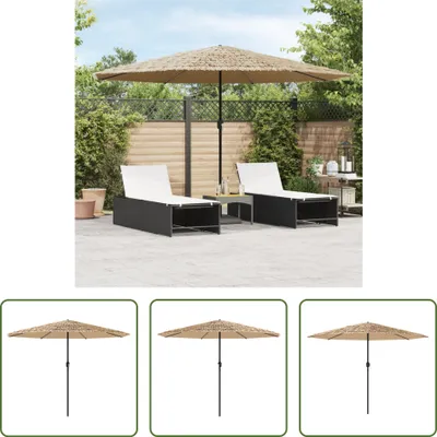 Image de The Living Store Parasol avec mât en acier brun 388x388x248 cm